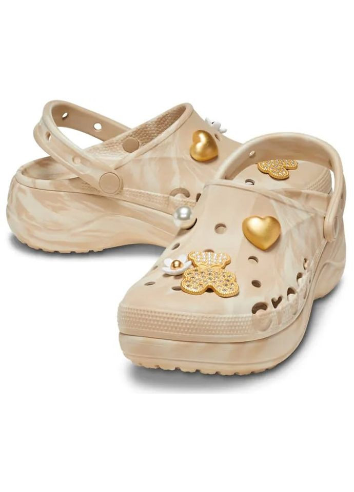 Светло-коричневые clog крокс платформа бая клог Crocs