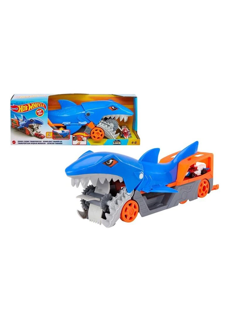 Іграшкова машинка вантажівка транспортер Акуля паща Hot Wheels Shark Chomp Transporter GVG36 Mattel (389885579)