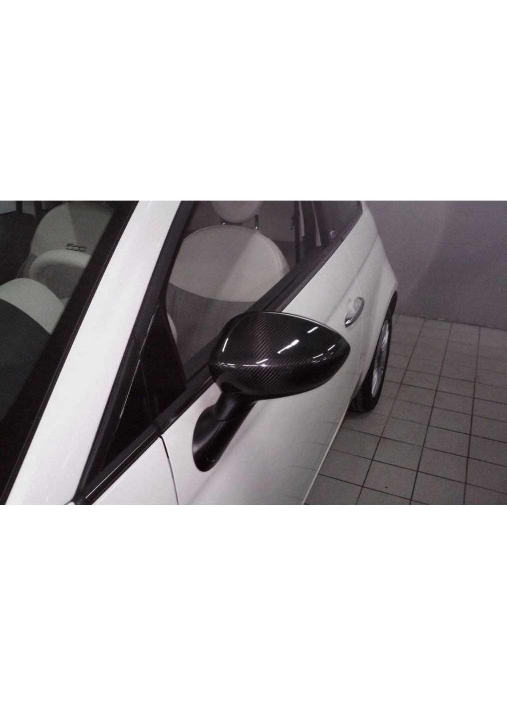 Накладки на Зеркала 2007-2015 (2 шт., Натуральный Карбон) для Fiat 500/500L No Brand (391759636)