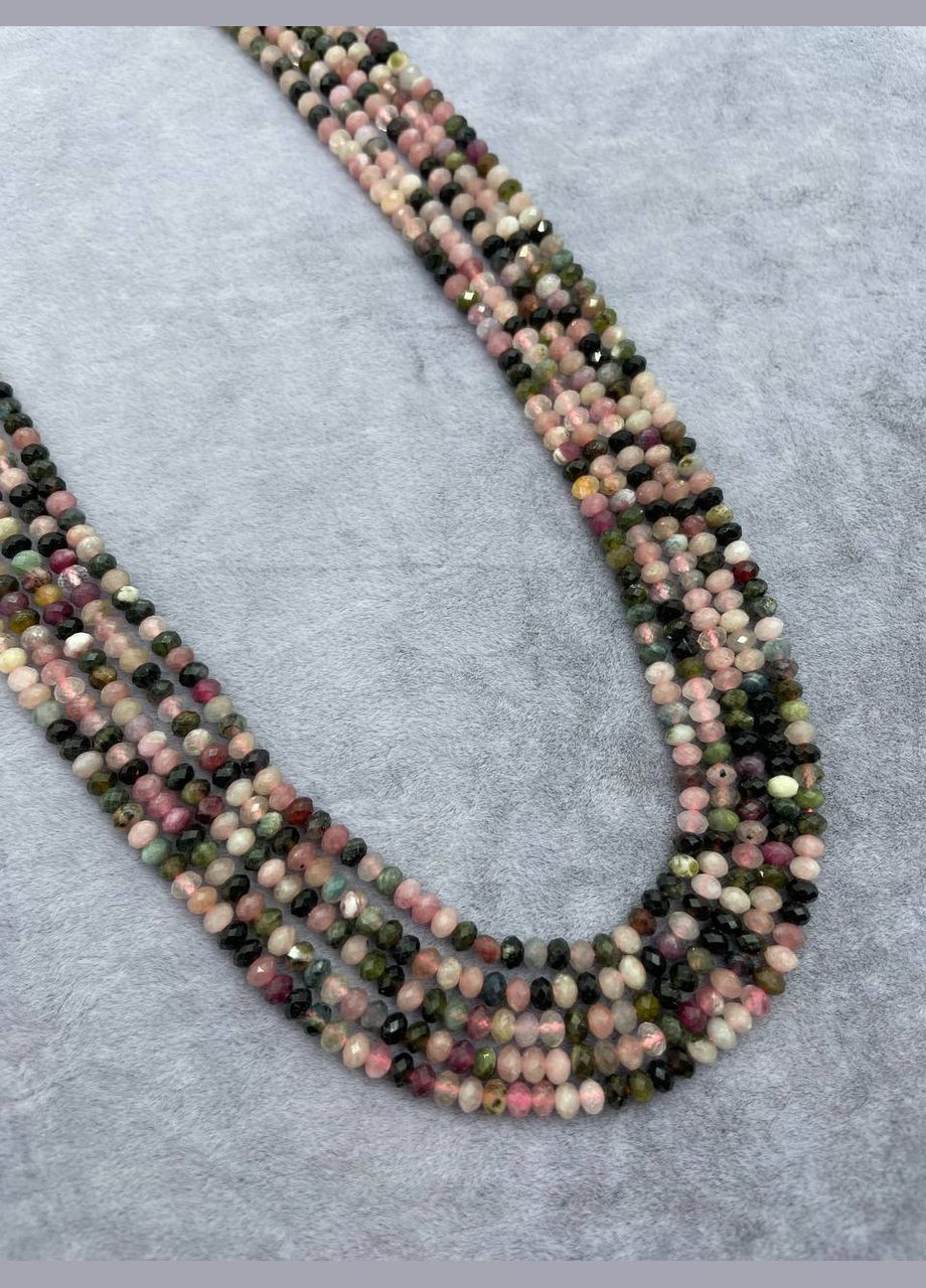 Турмалін на нитці без замка 2*3 мм 40 см Комбінований 9519 No Brand (311686464)