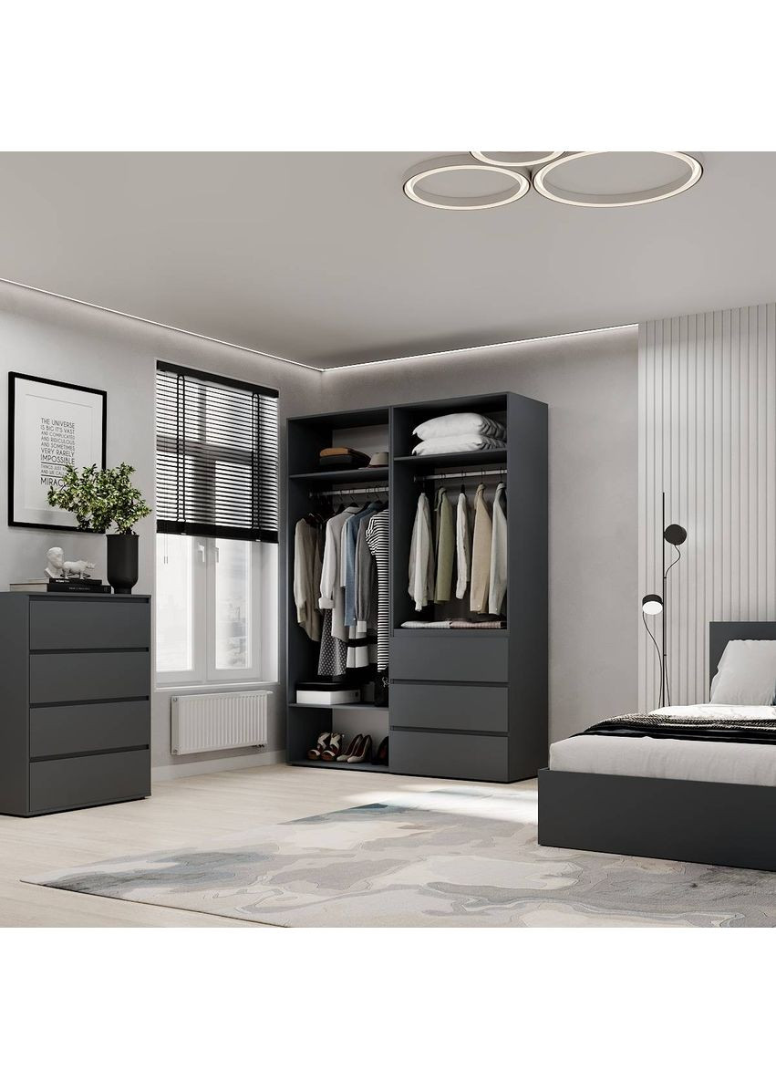 Шкаф распашной комбинированный №5 Light 1600x500x2200 Графит (LTK057000000) Art In Head (342323513)