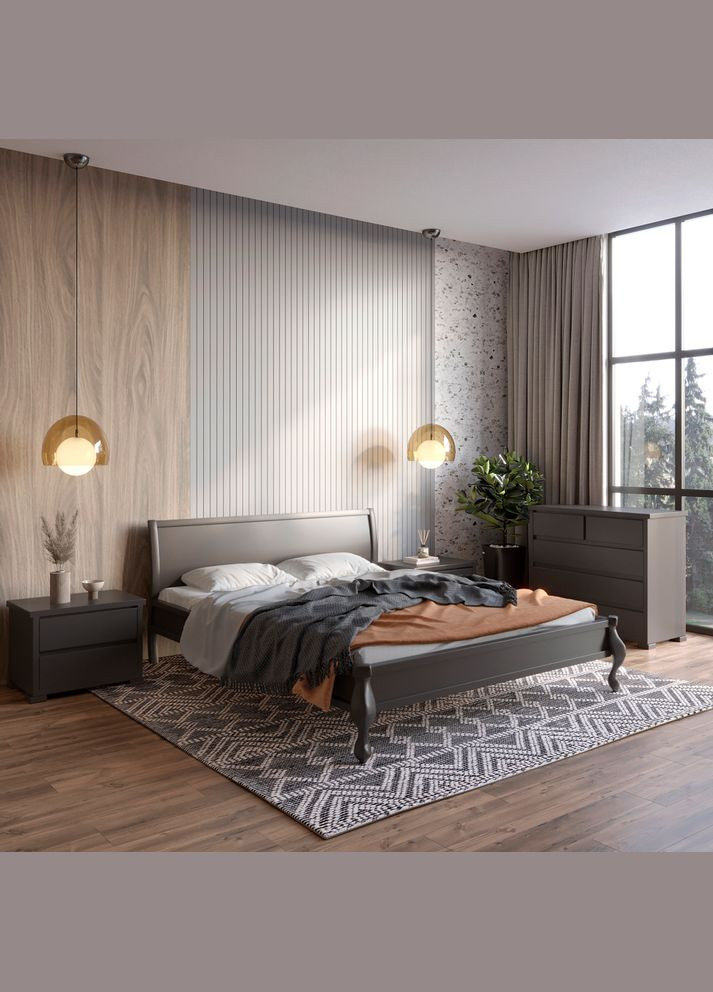 Односпальная деревянная кровать Палермо (RAL9011) 70х200 см (MBG-11319) Mebigrand (366084411)