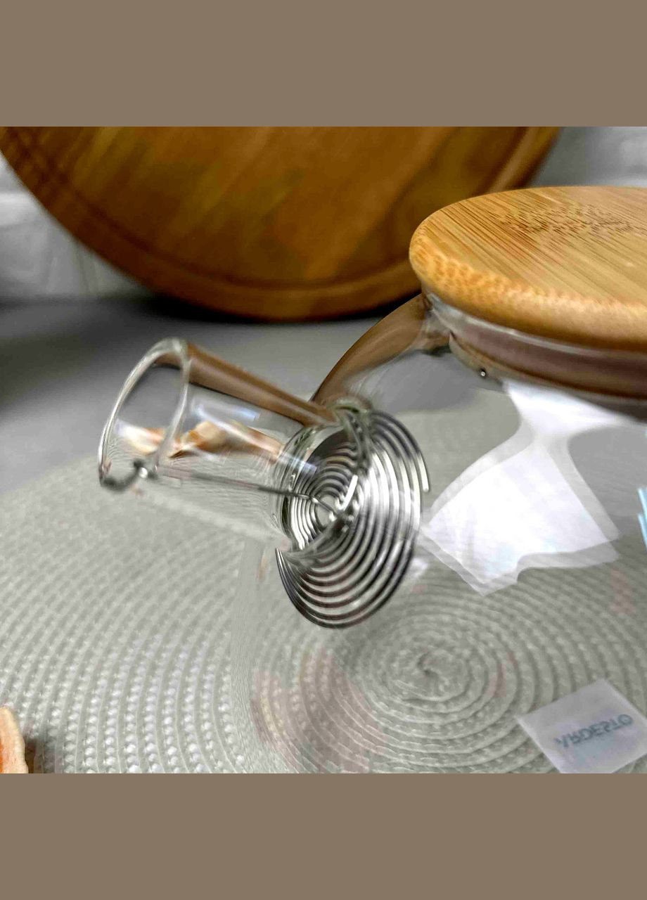 Заварювальний скляний чайник з бамбуковою кришкою для плити 1,5 л Ardesto (303210891)