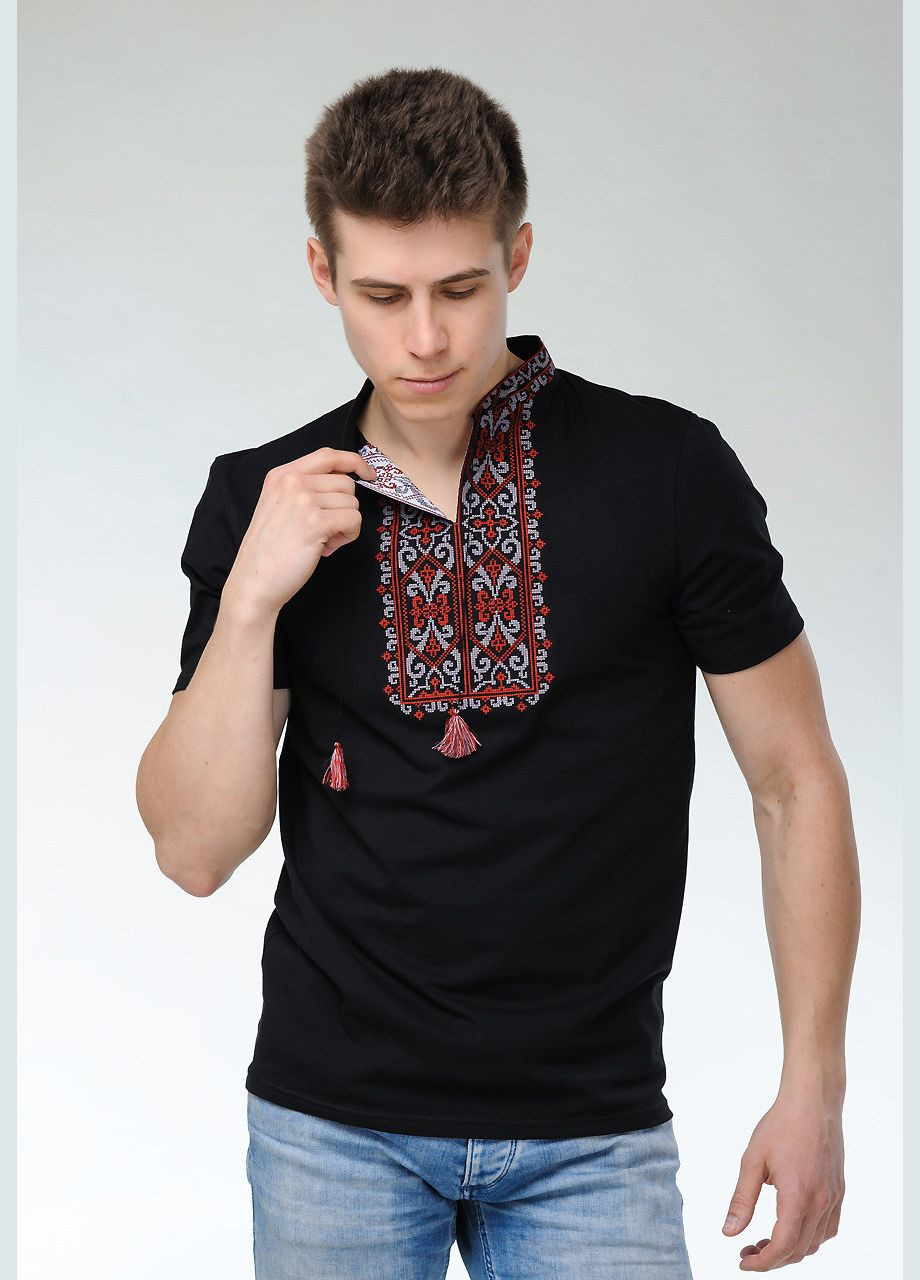 Чорна чоловіча вишиванка Melanika трикотаж (295931472)
