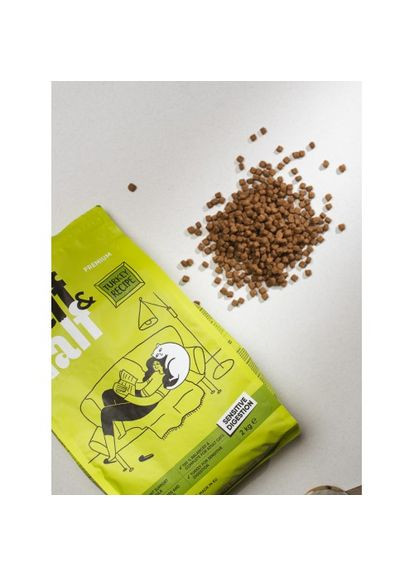 Сухой корм Half&Half для кошек с чувствительным пищеварением, с индейкой, 2 кг No Brand (362700912)