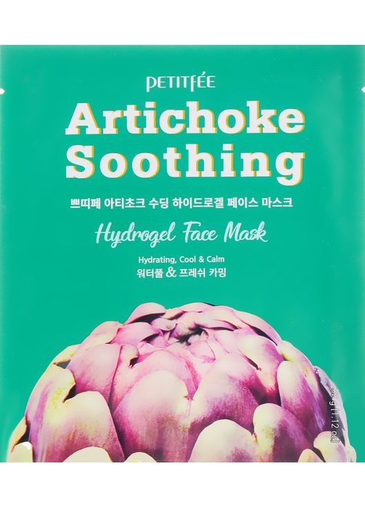 Гідрогелева заспокійлива маска для обличчя з екстрактом артишоку Artichoke Soothing Face Mask 5x32g (712251-1711) Petitfee & Koelf (368619776)