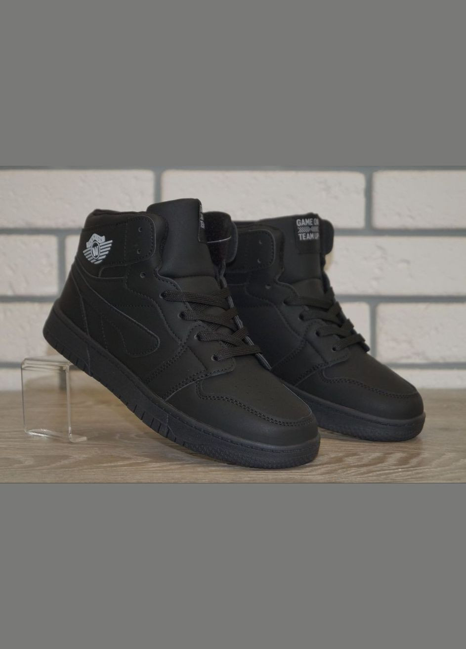 Хайтопи демісезонні підліткові / Черевики демісезонні підліткові чорні FDEK fashion (346753775)