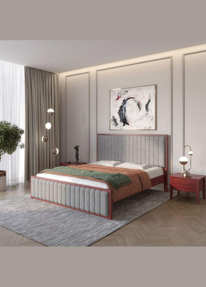 Односпальная деревянная кровать Вена/Аляска 93 (Серый) 90х190 см (MBG-10751) Mebigrand (366087135)