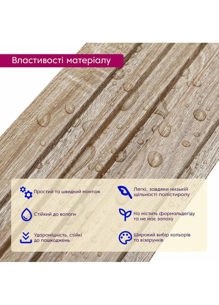 Рейка декоративна PS 2900х120х12мм Дуб SW-00002136 Sticker Wall (354657480)