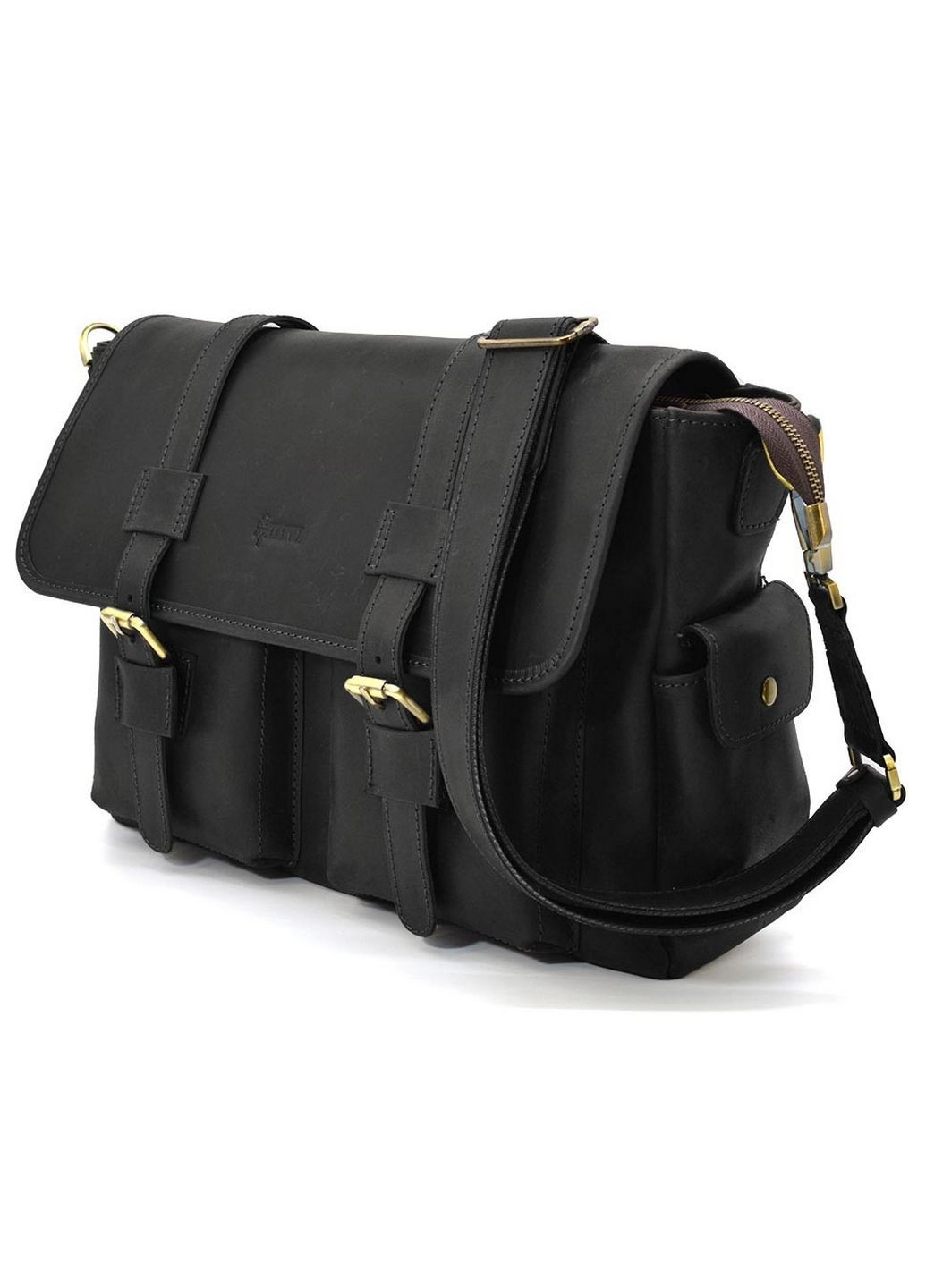 Чоловіча шкіряна сумка через плече 27х39х12 см TARWA (315870014)