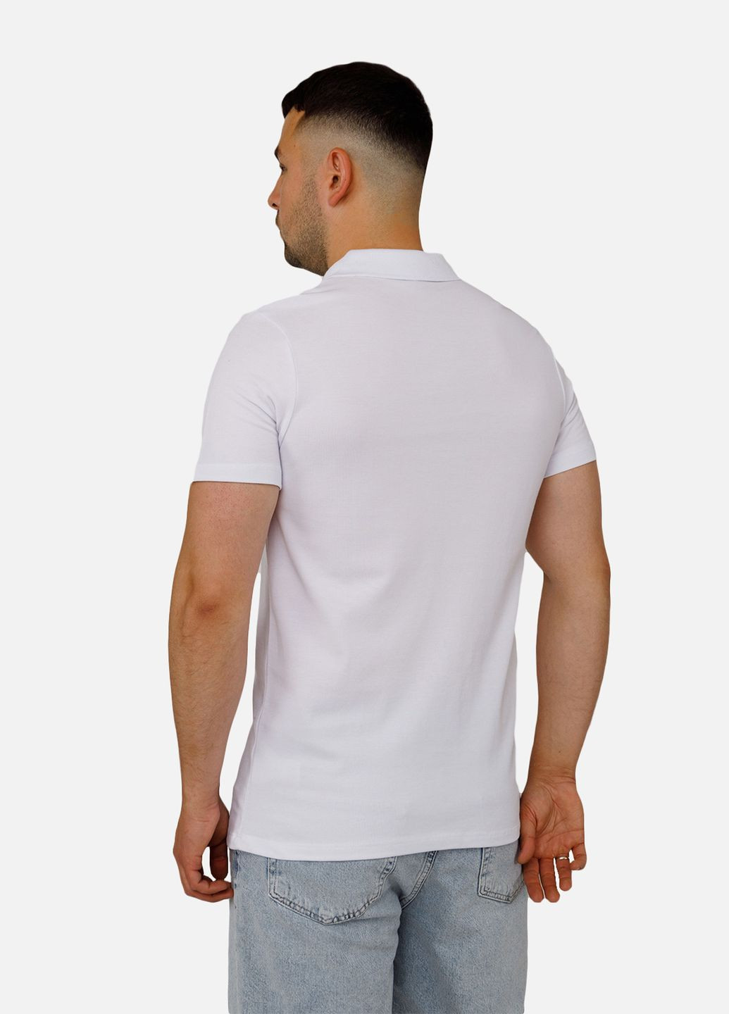 Поло чоловічий з коротким рукавом колір білий CB-00251087 Yuki (314910153)