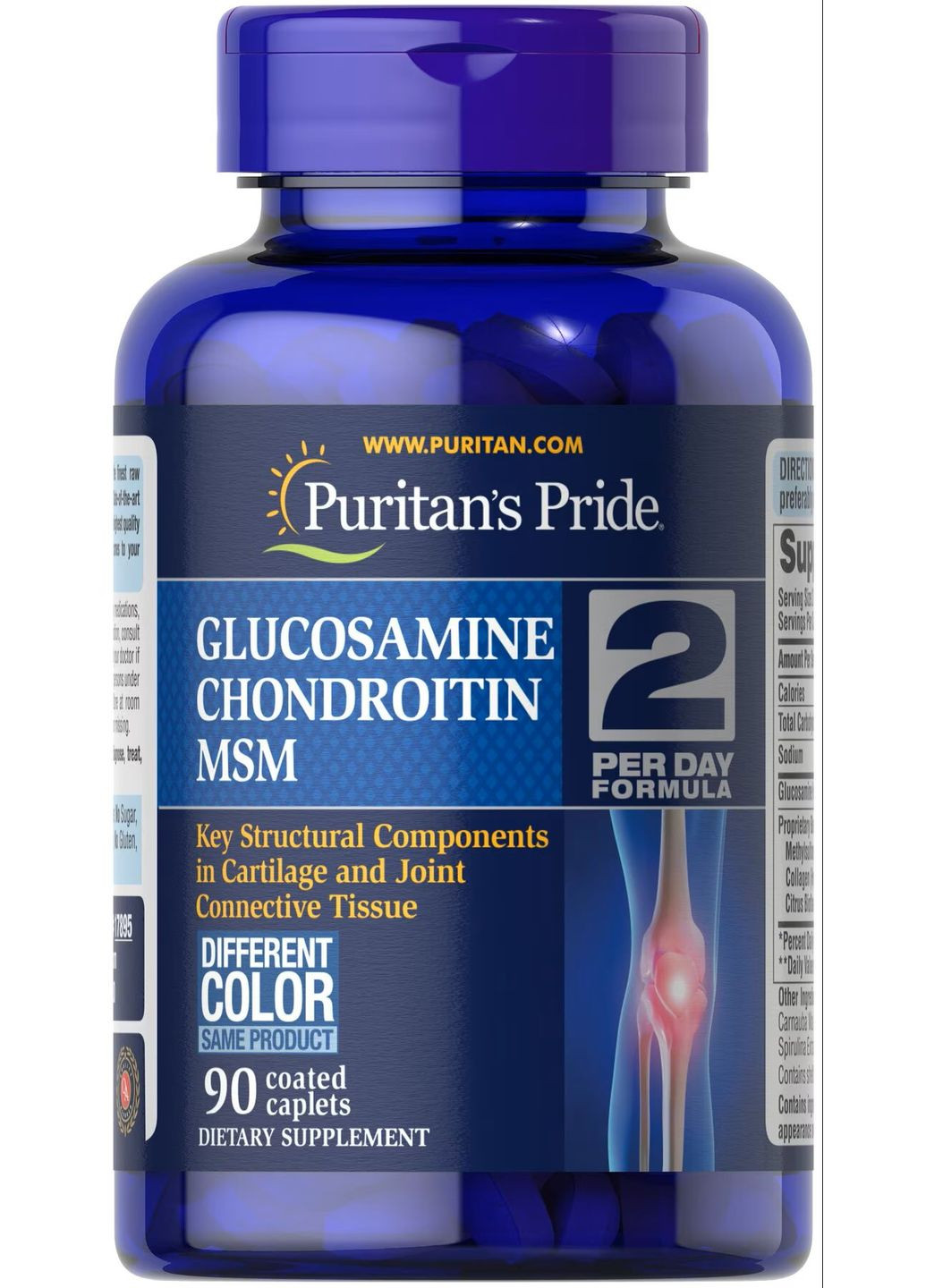 Глюкозамін, хондроїтин та МСМ Puritan's Pride Glucosamine, Chondroitin & MSM-2 Per Day Formula 90 capl Puritans Pride (293820200)