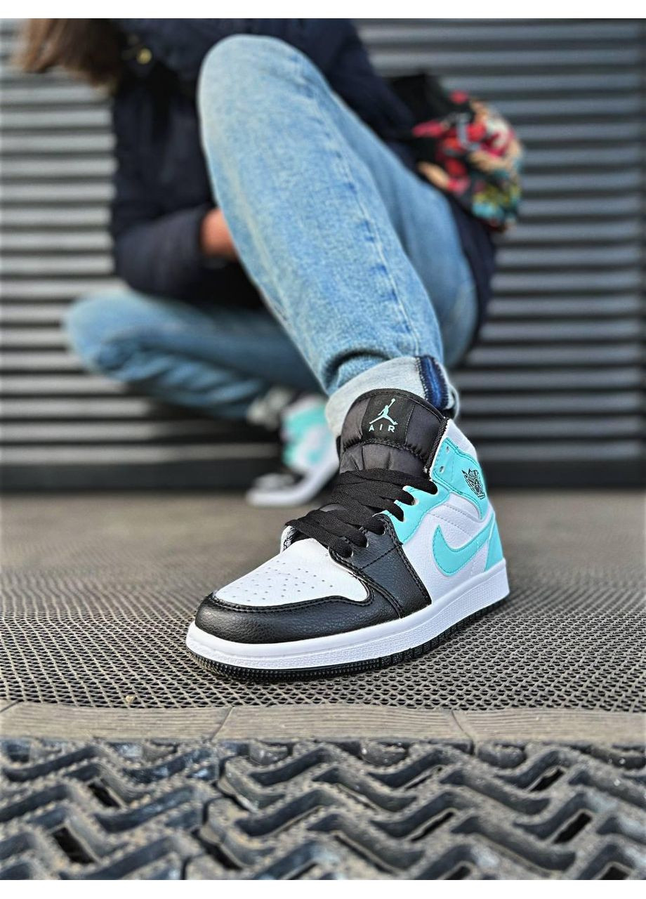 КРОСІВКИ ЖІНОЧІ NIKE AIR JORDAN 1 RETRO MID ISLAND GREEN НАЙК АІР ДЖОРДАН No Brand сірі демісезони (368870004)