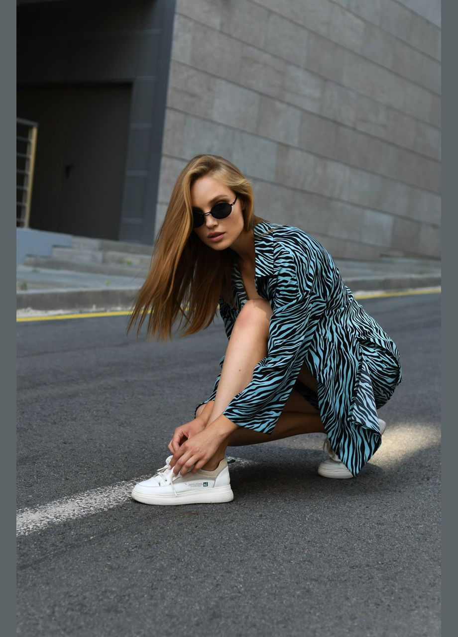 Женский костюм принт зебра. Бирюзовий Seventeen (345707914)