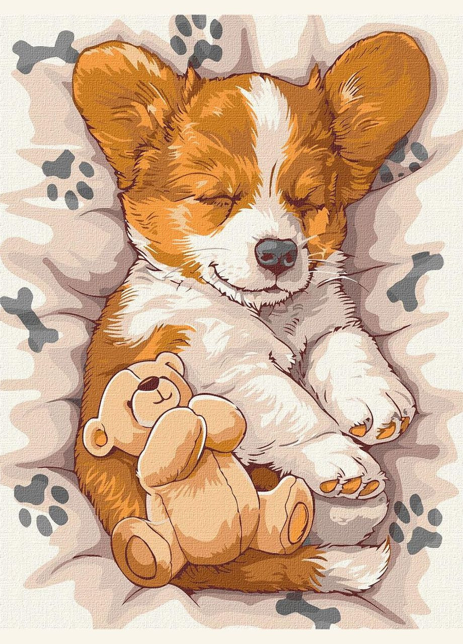 Картина за номерами Сонний коргі 30 х 40 Ідейка KHO6617 IDEYKA (354828756)