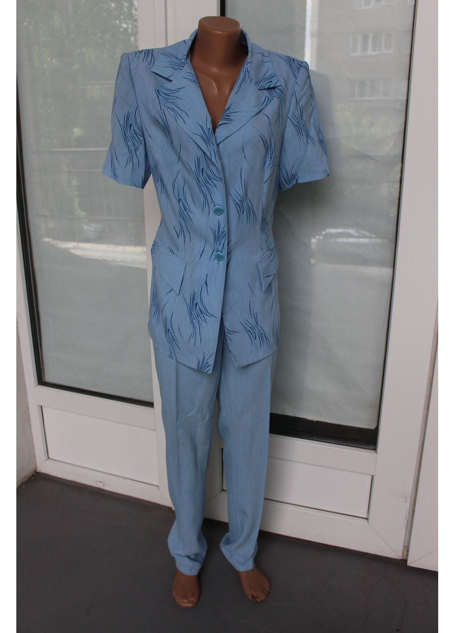Костюм жіночий брючний блакитний No Brand Костюм жіночий літній (351361475)
