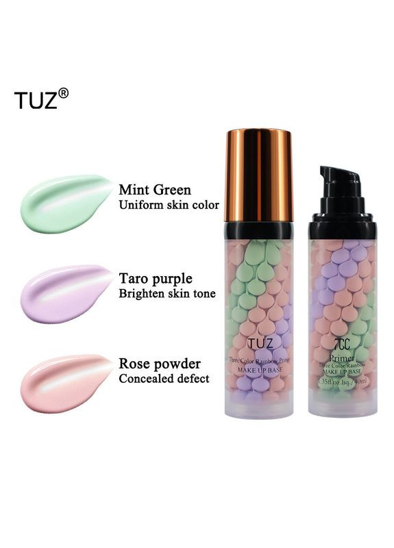 Набір для макіяжу: Кушон Collagen 02 (Натуральний тон) + База під макіяж триколірна Three Color Rainbow Primer Tuz (315424225)