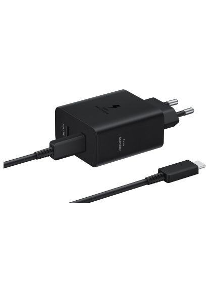 Зарядний пристрій (EP-T5020XBEGEU) Samsung 50W 2xUSB-С + cableUSB-C to USB-C 1.8m black (370015050)