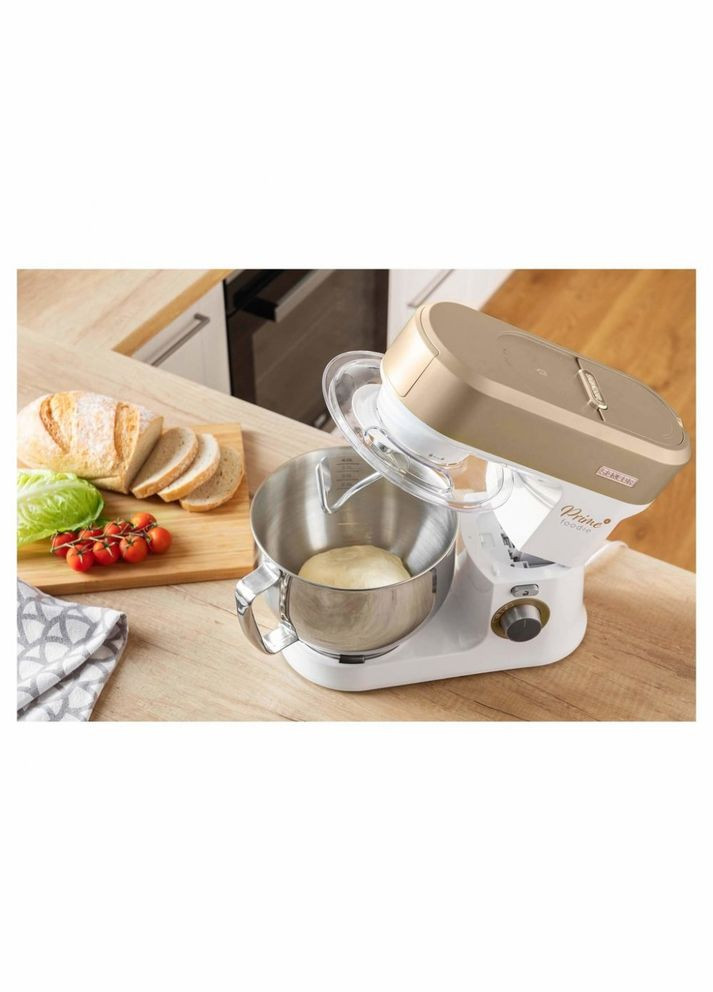 Кухонна машина 1200Вт, чаша-метал, корпус-пластик, насадок-19, коричнево-білий Sencor (342113952)