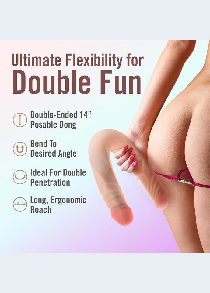 Двухсторонний реалистичный фаллоимитатор Dr. Skin телесный Blush (328961229)