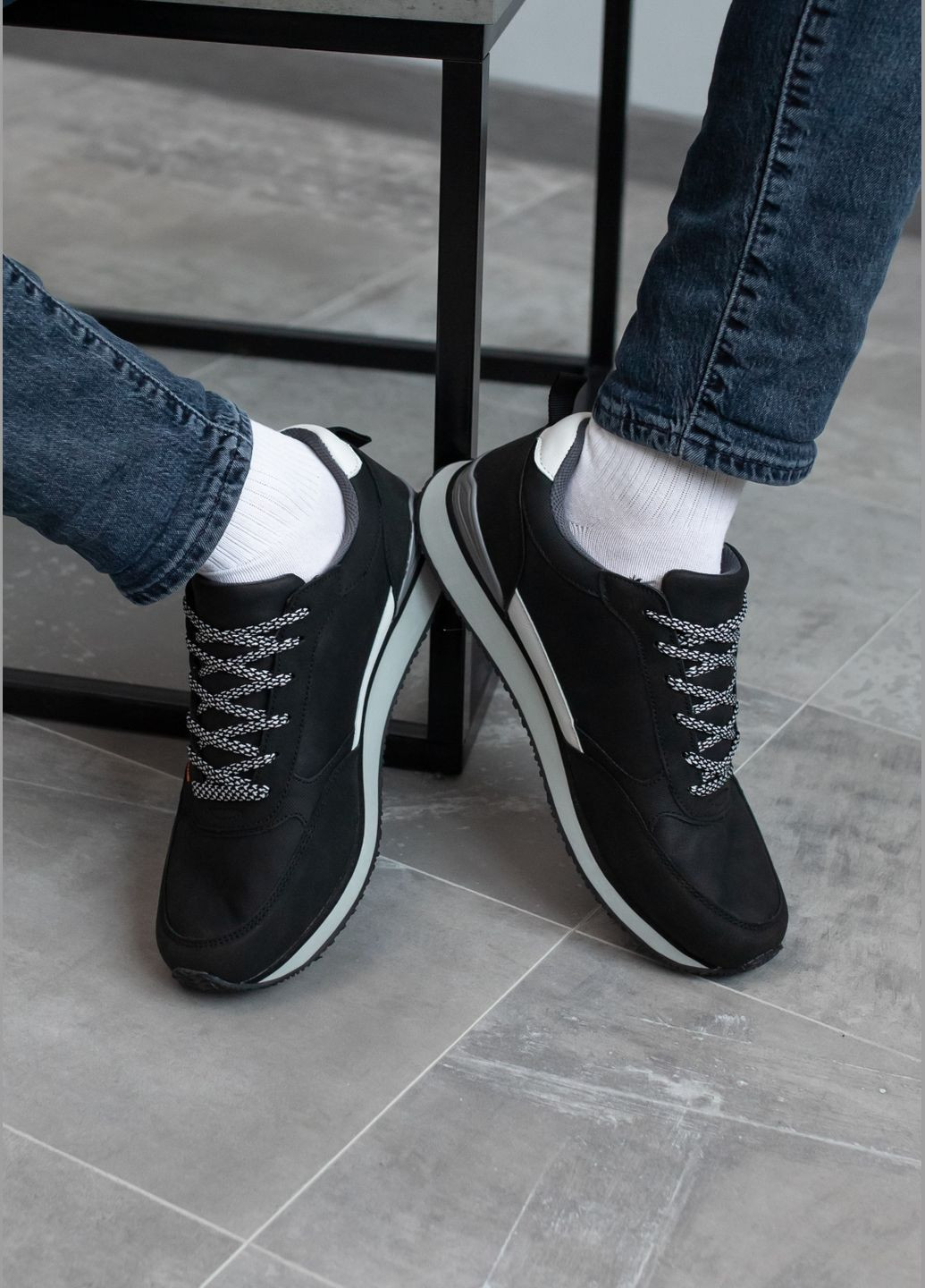 Черные демисезонные мужские кроссовки из термопластической резины No Brand