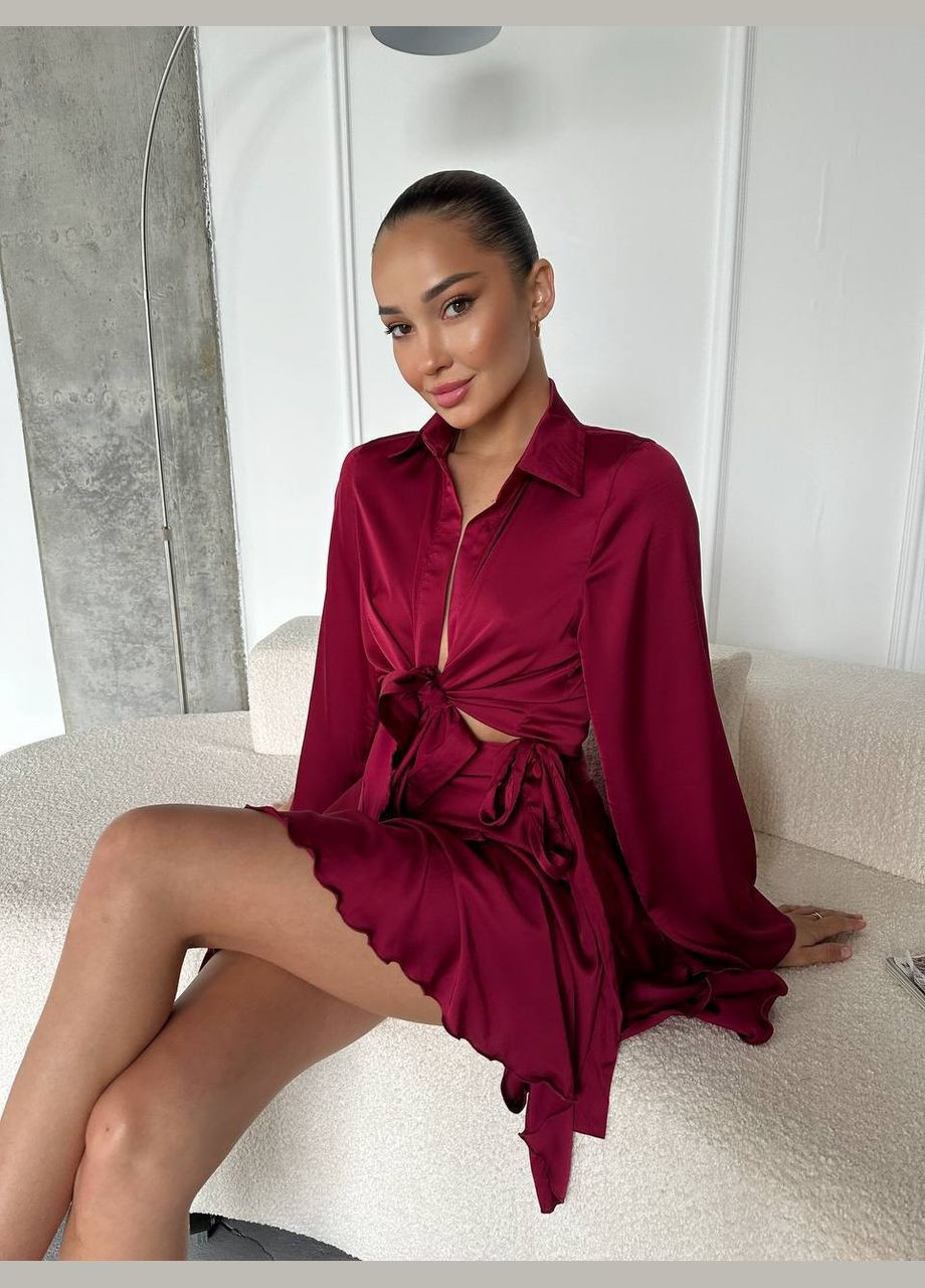 Шелковый костюм блуза и юбка на запах MonCher (331289479)