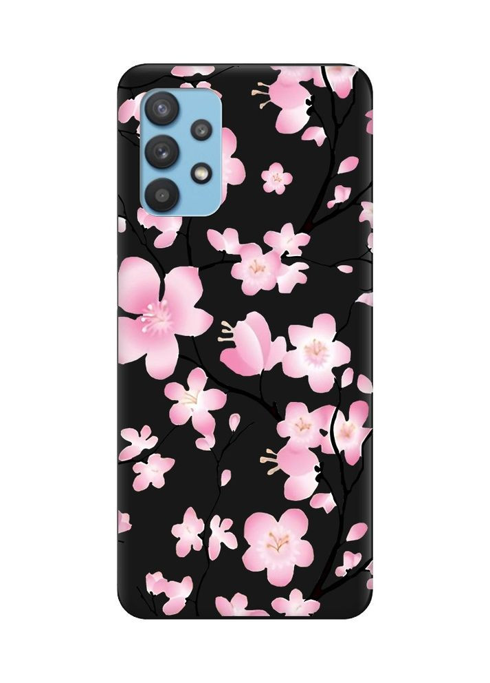 Матовий чорний чохол на Samsung Galaxy A32:: Квітуча сакура (принт 282) Creative (360686157)