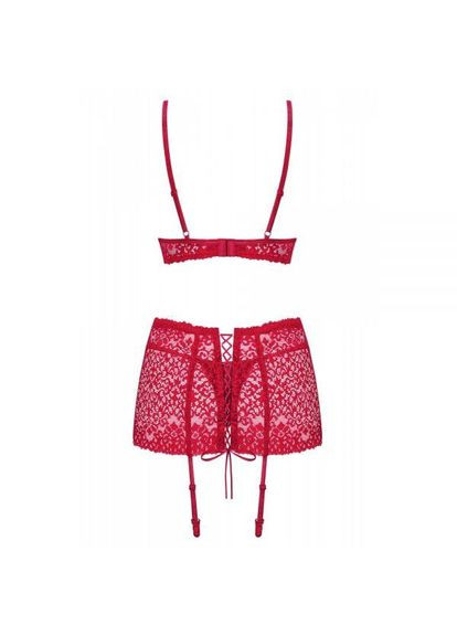 Бордовий демісезонний комплект lividia 3 pcs set red s/m Obsessive