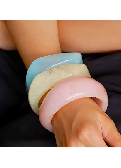 Браслеты цветные с мраморным принтом 3 единицы No Brand (349812720)