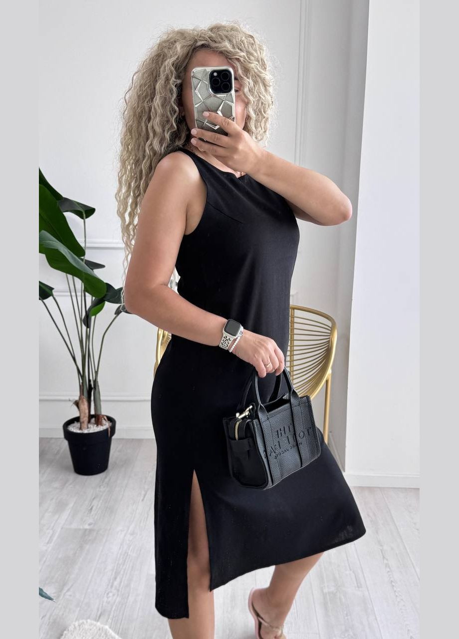 Черное повседневный, кэжуал женское платье Style Point однотонное