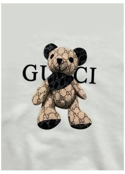 Белый свитшот женский Gucci логотип аппликация (363621443)