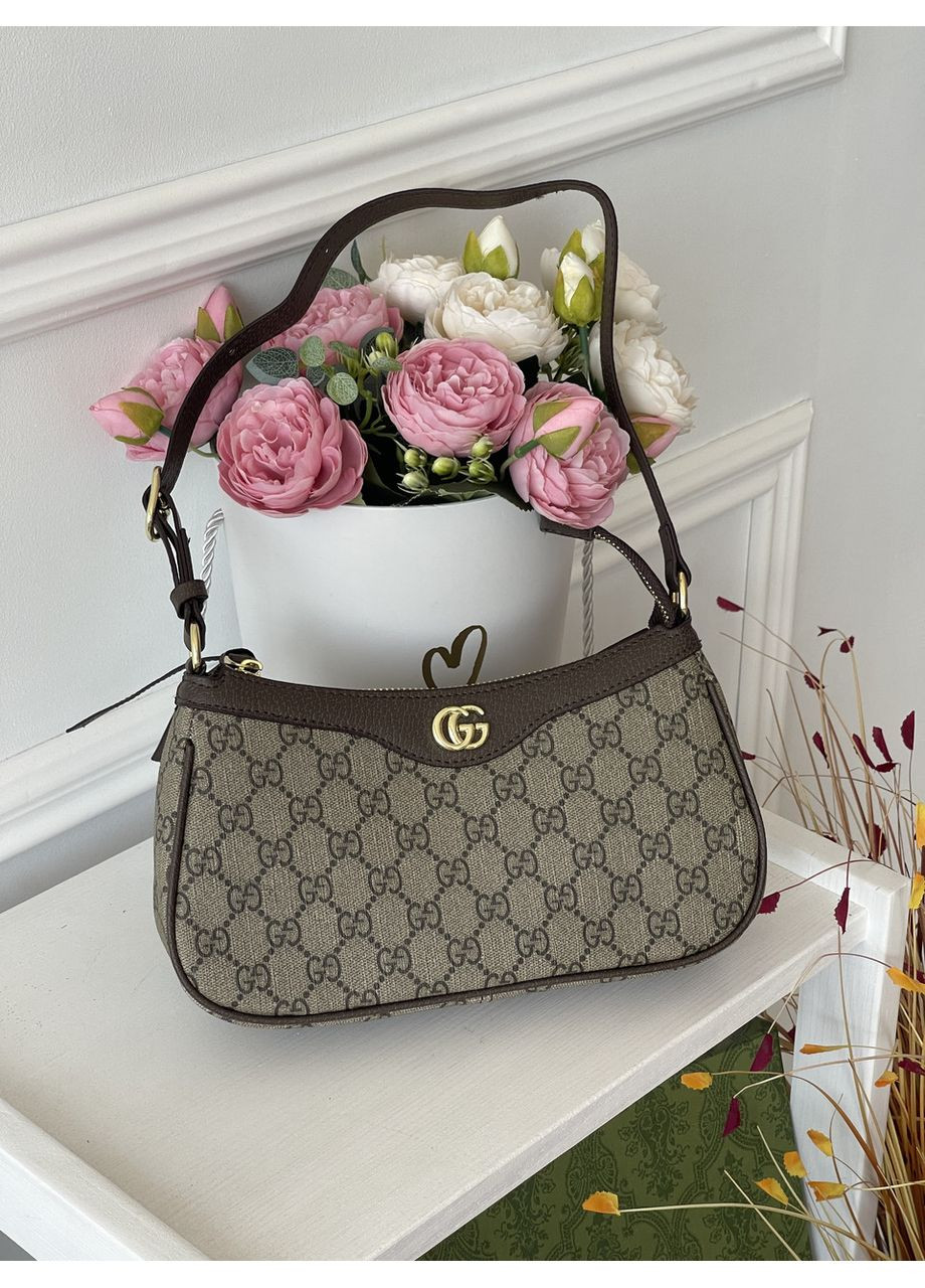 Жіноча сумка клатч коричневий. Подарунковий набір Ophidia жіночий 3 предмети No Brand (369935626)