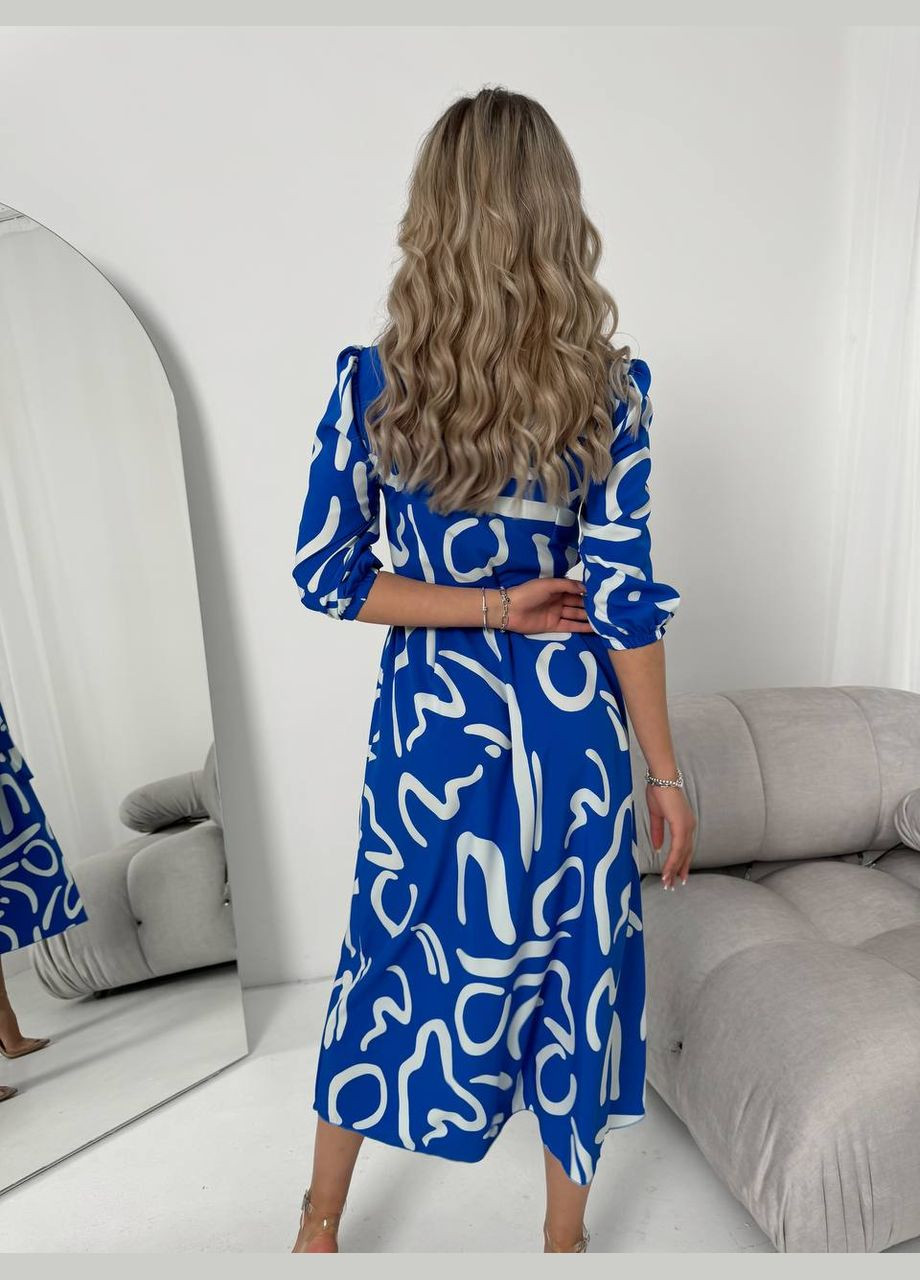 Синя кежуал сукня N.Family з абстрактним візерунком