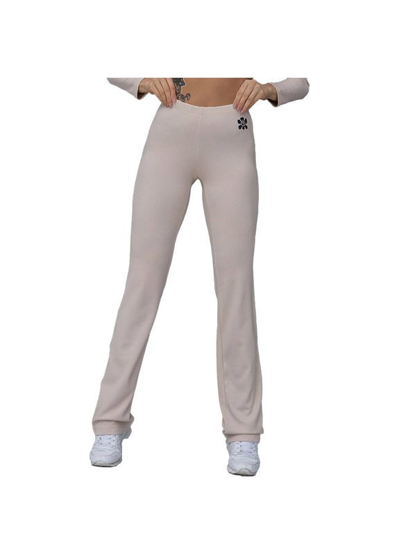 Жіночі штани прямого крою в рубчик E5 Бежовий, (06399732) TOTALFIT (315694032)