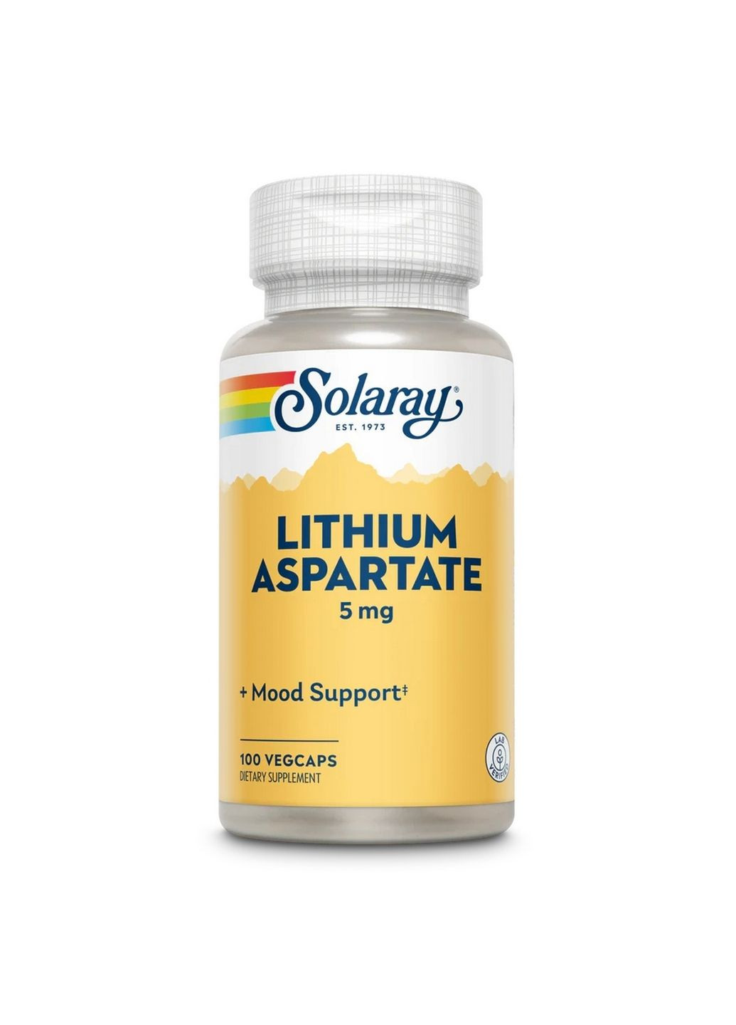Витамины и минералы Lithium Aspartate 5 mg, 100 вегакапсул Solaray (293420899)