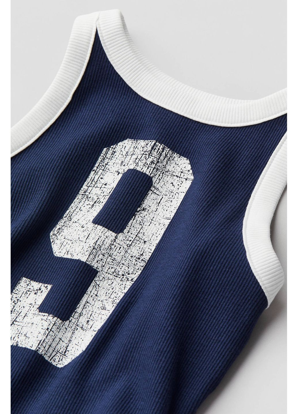 РЕБРИСТИЙ ТОП для дівчинки синій 134/140см(8-10р) H&M (366644856)