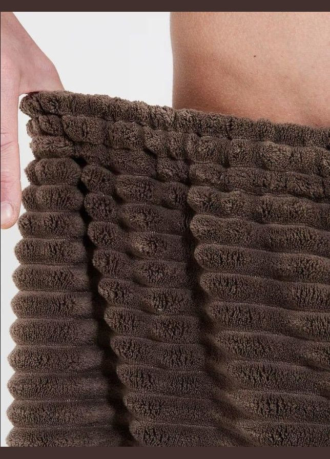 Набір для ванни чоловічий ніжний Коричневий банний текстиль (П4К-doubleК0506-3-01) No Brand однотонний комбінований