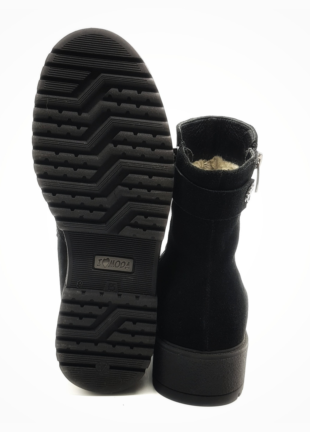 Осенние женские ботинки зимние черные замшевые fs-17-15 25 см(р) Foot Step