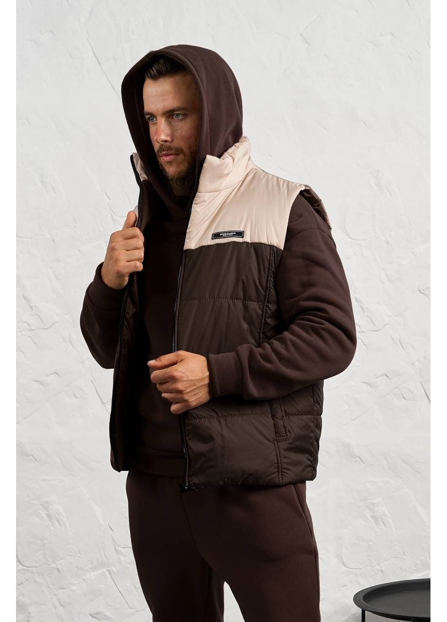 Темно-коричневый зимний костюм мужской тройка Garna