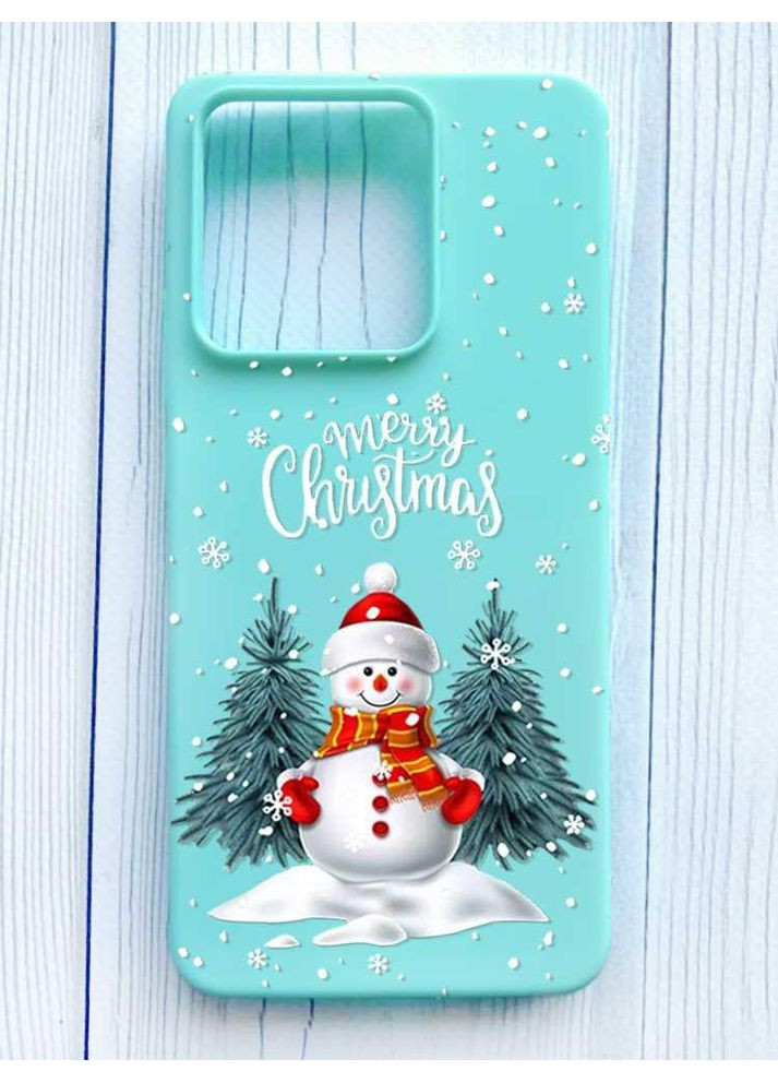 Матовий бірюзовий чохол на Xiaomi Redmi Note 13 Pro 5G Сніговик (принт 152) Creative (362968881)