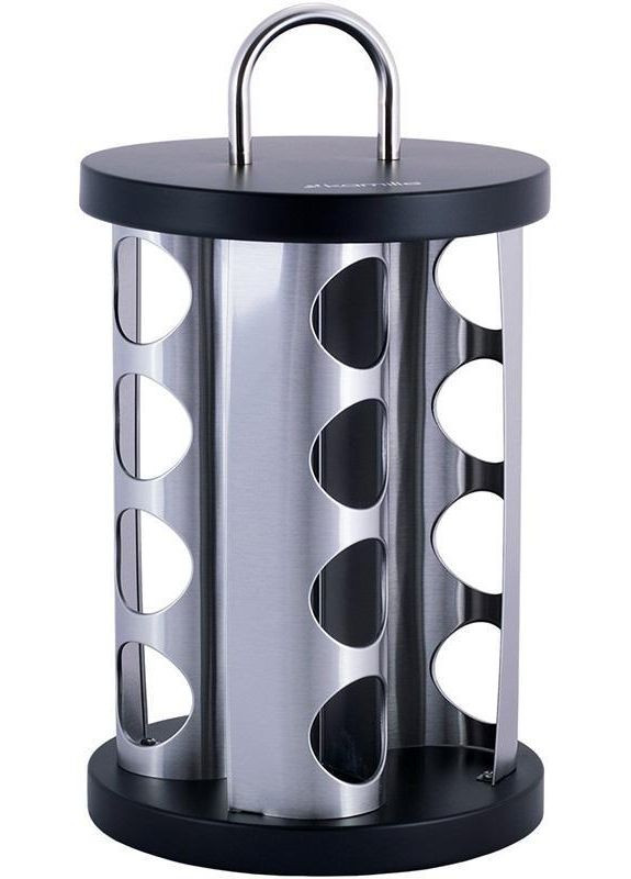 Набір ємностей для спецій Spice Silver 16 спецовників на круглій підставці 28х19х19см Kamille (339776107)