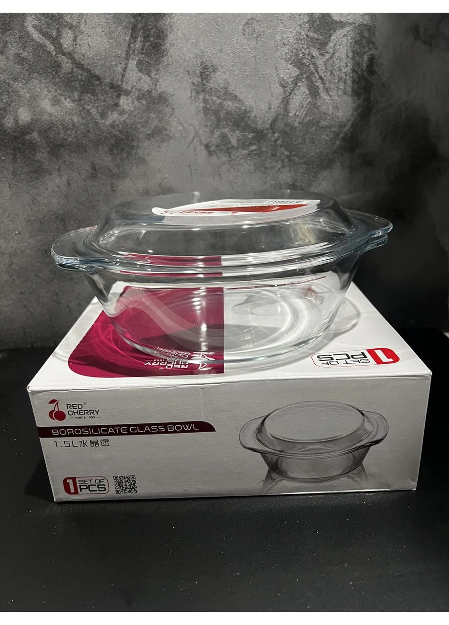 Кастрюля Red Cherry GPSJB1500 стеклянная с крышкой 1,5л No Brand (391090992)
