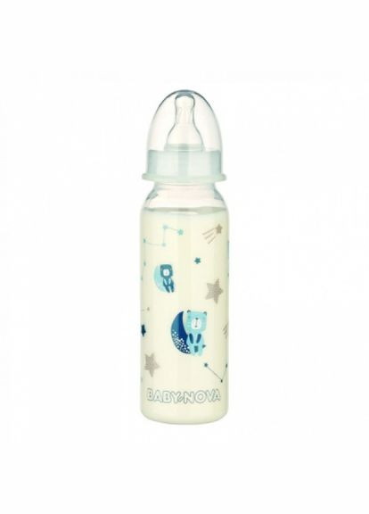 Пляшечка для годування (3960042) Baby-Nova декор пластикова для хлопчика нічна 240 мл (268142128)