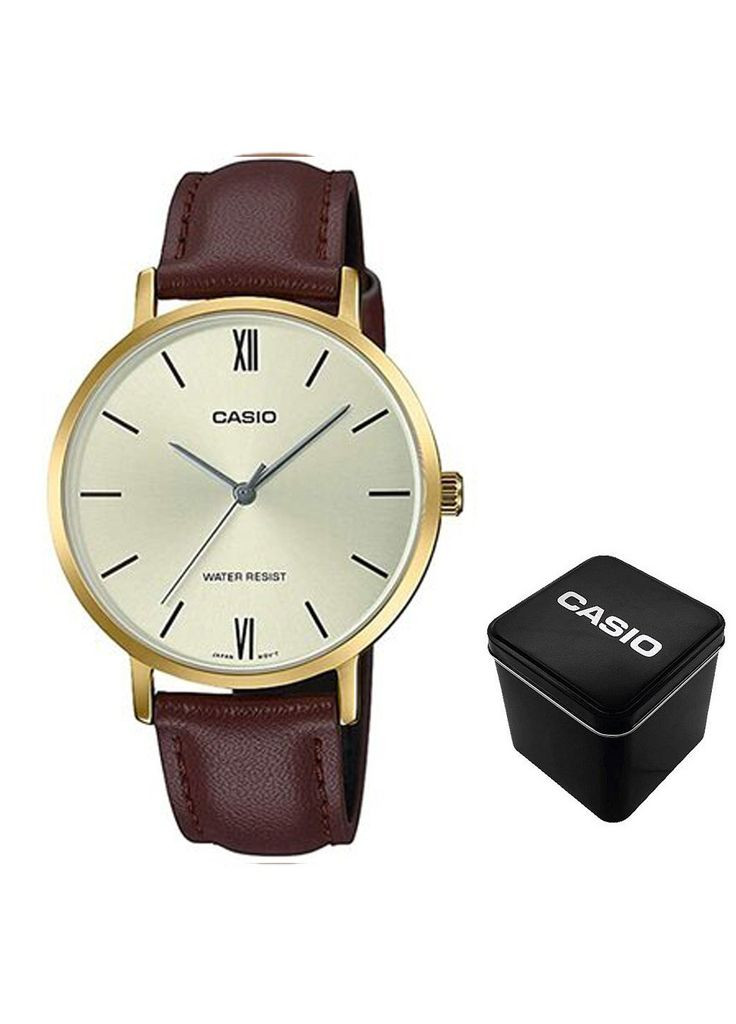 Жіночі кварцові наручний годинник (Касіо) LTP-VT01GL-9B, мінеральне скло,, вологостійкі Casio (362916195)