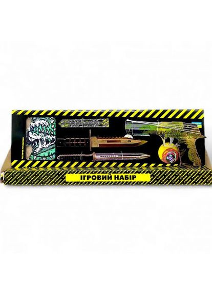 Игровой набор BIG BOX деревянный резинкострел для детей с перчатками и сувенирными ножами. ProDobro (367092408)