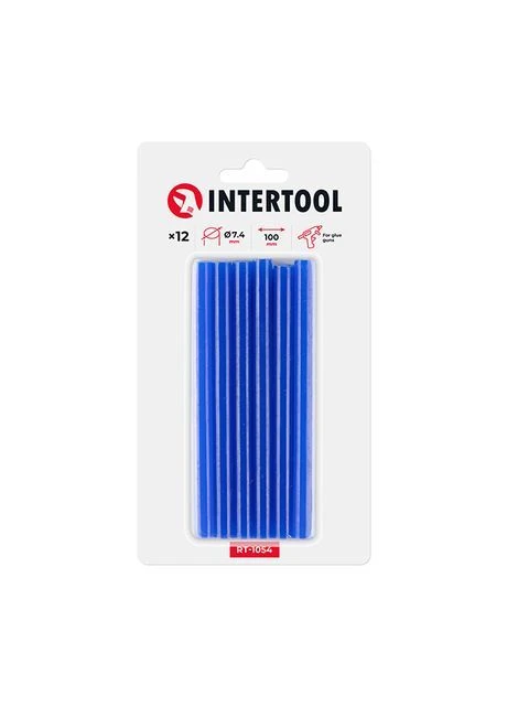 Набор клеевых стержней голубых, 7,4×100 мм, 12 шт. (RT-1054) Intertool (393167514)