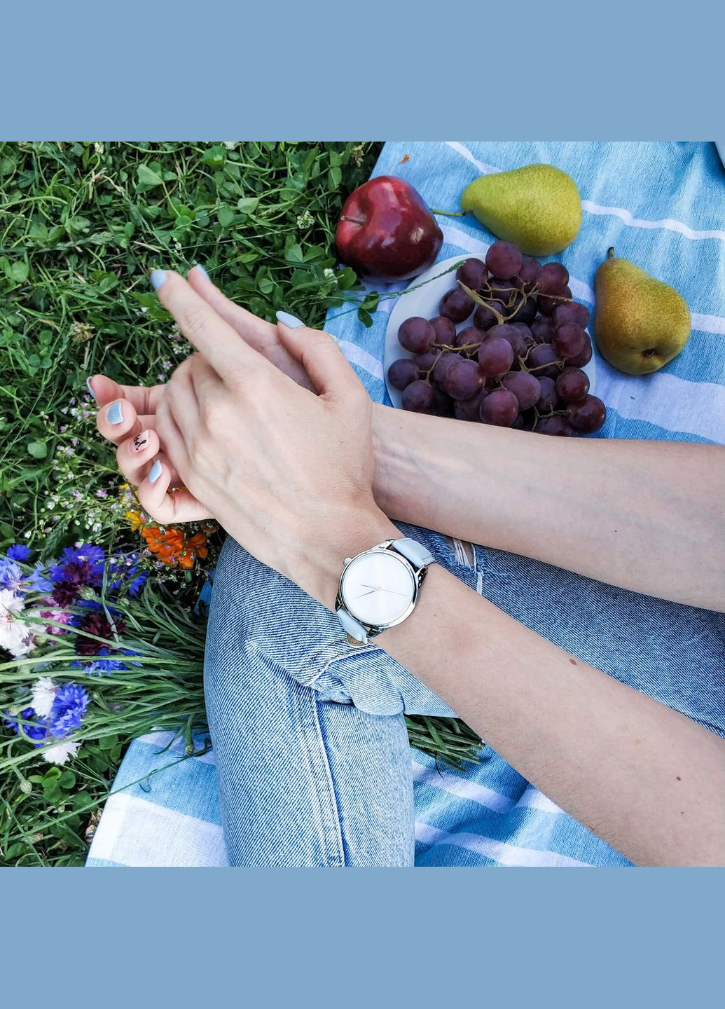 Часы Минимализм (голубой, серебро) Ziz 4600163 (338216203)