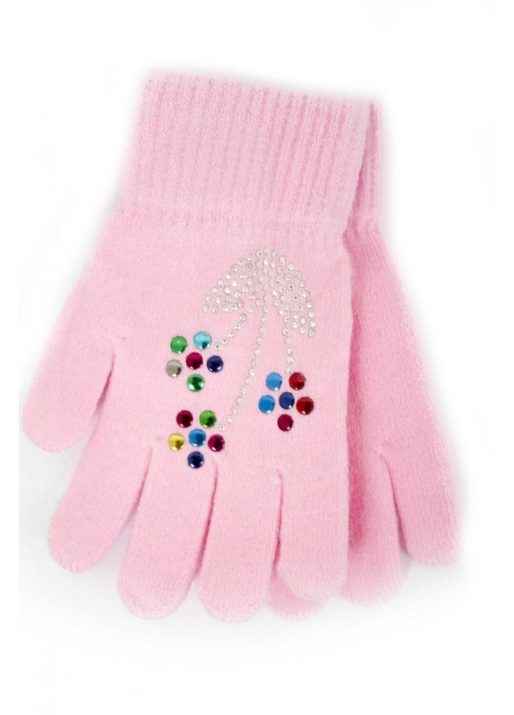 Перчатки детские вязаные светло-розовые 5661-8 BR-S (362556275)