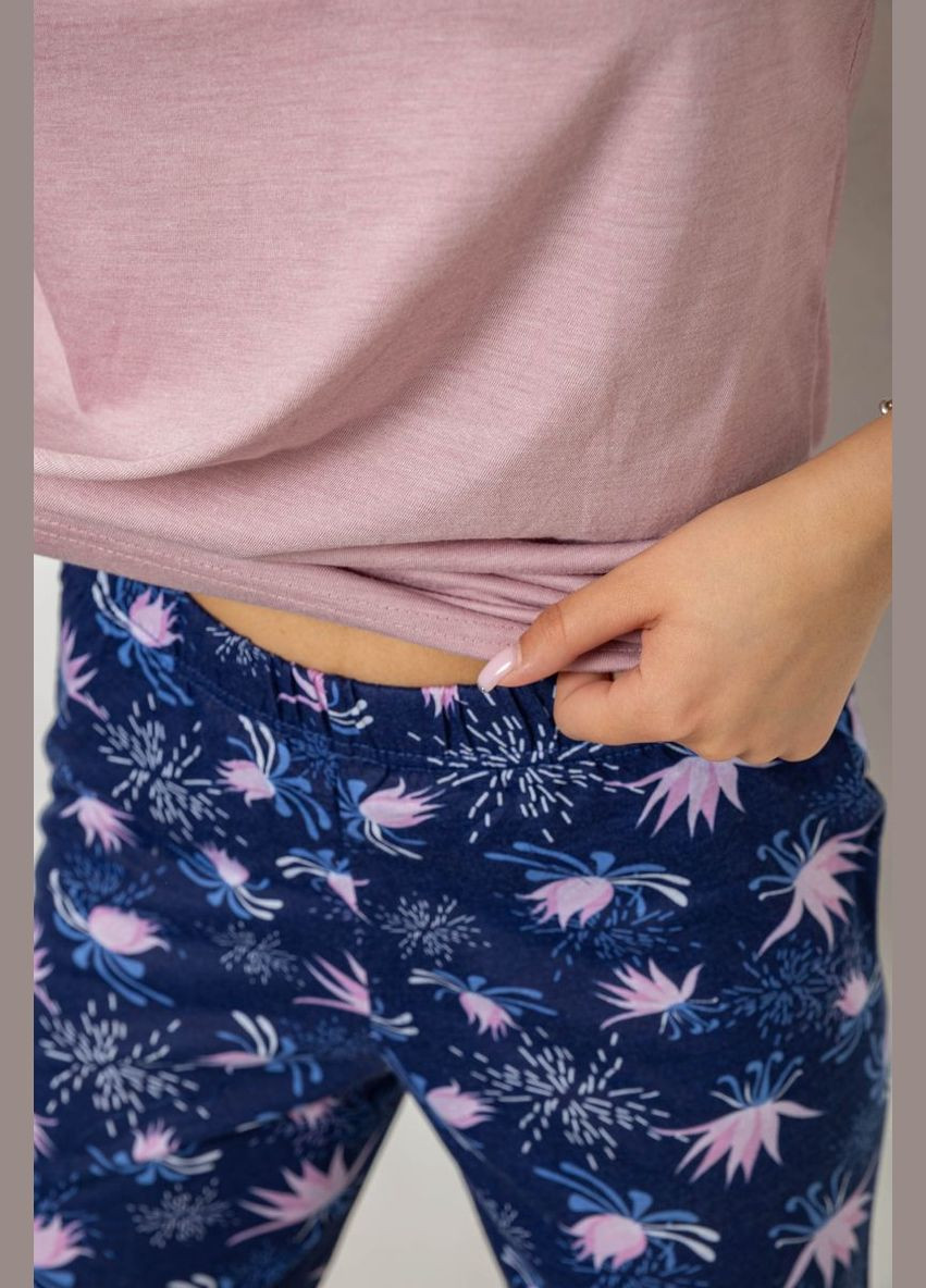 Пудровая пижама женская с принтом,, 243r10248 Le'Maries