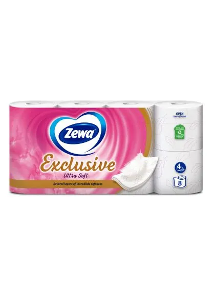 Туалетний папір Exclusive Ultra Soft 4 шари 8 рулонів (7322541046532/7322541191041) Zewa Exclusive Ultra Soft 4 шари 8 рулонів (389545314)